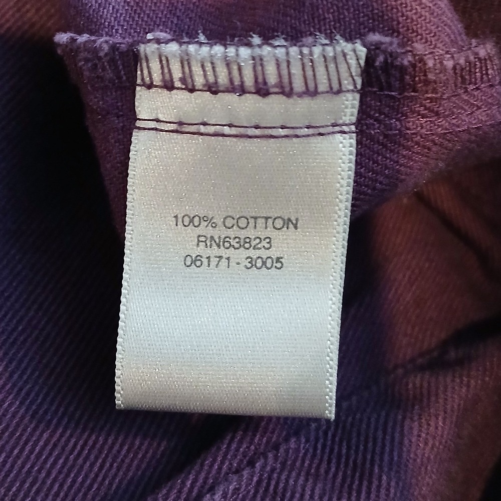 Christopher & Banks Purple Cotton Twill Midi Skirt Womens 10 Plum Straight Vent - Picture 9 of 11